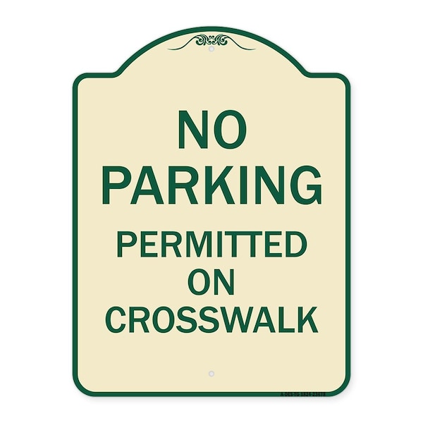 Signmission No Parking Permitted on Crosswalk Heavy-Gauge Aluminum Architectural Sign, 24" x 18", TG-1824-23678 A-DES-TG-1824-23678 - main